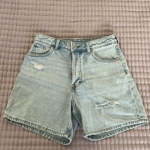 H&M washed jean shorts (they are a longer fit)